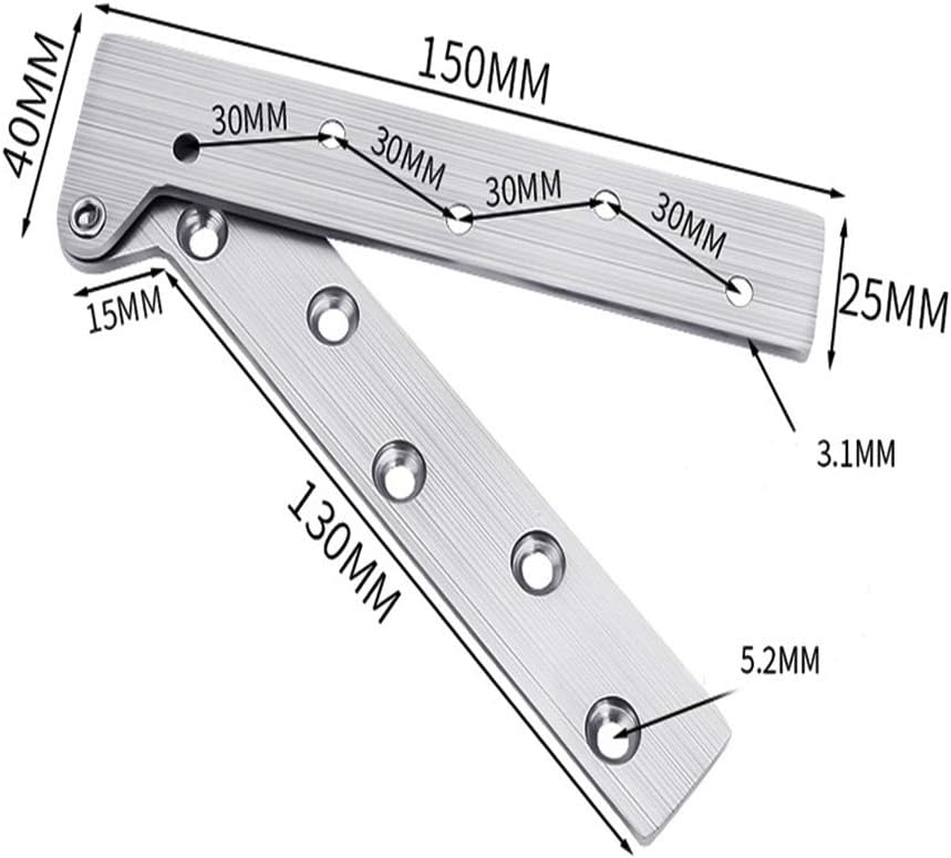 2 Set Stainless Steel 360 Degree Rotation Hidden Door Pivot Hinges