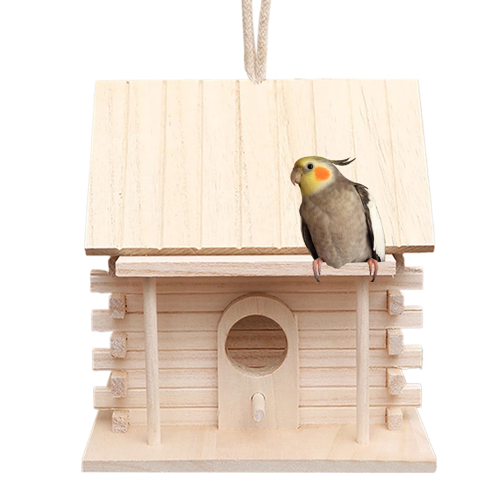Maison décorative suspendue en bois noble, nid d'oiseaux extérieur durable