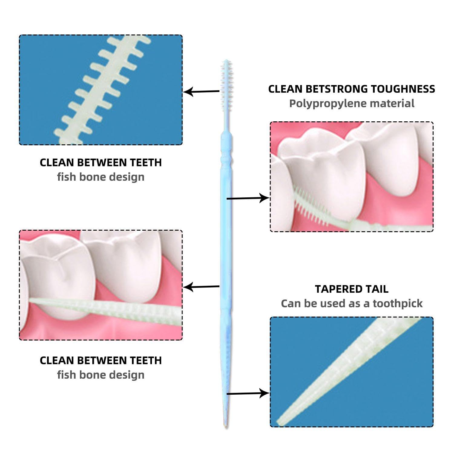 200 Cure-Dents En Plastique, Bâtons De Nettoyage Buccal, Outils De Soins Dentaires