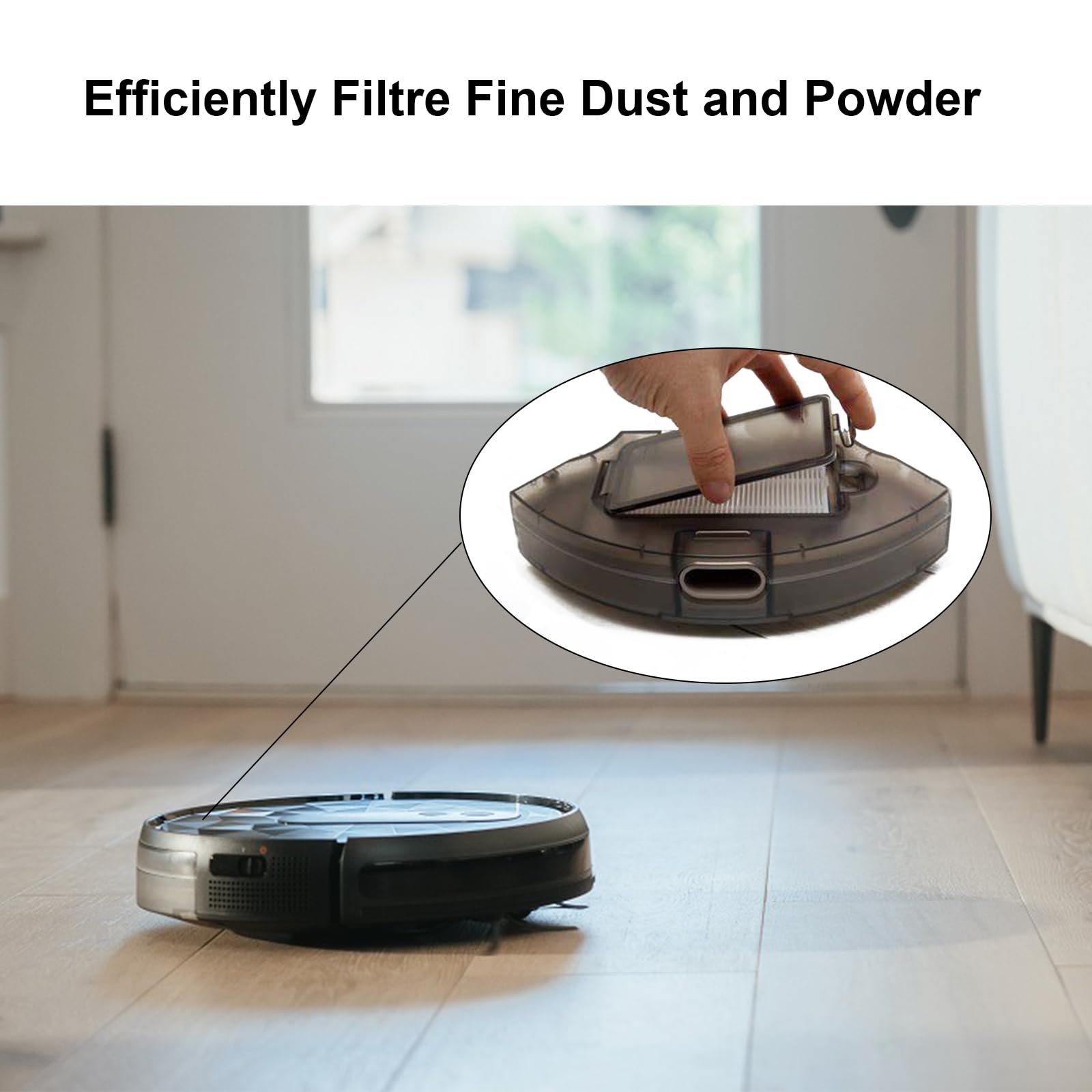 Set Di 8 Ricambi Per Aspirapolvere Robot Airrobo P20 - 4 Spazzole Laterali + 4 Filtri - Manutenzione Facile E Senza Attrezzi