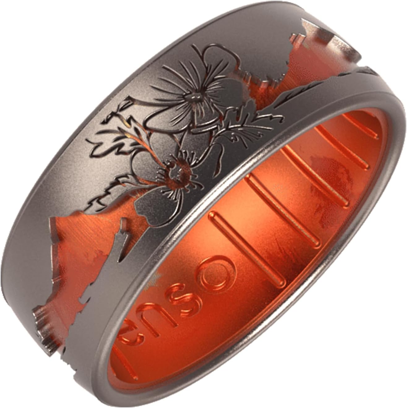 Enso Rings Etched Classic Silicone Rings - Etched Nature Collection - Comfortable and Flexible Design