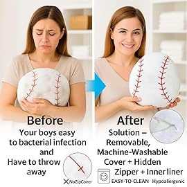 CatchStar Baseball Pillow Plush Boys: Soft Stuffed Throw Toys Gifts Stuff Softball Sports Room Decor 8-12 Year Old 18 Inch