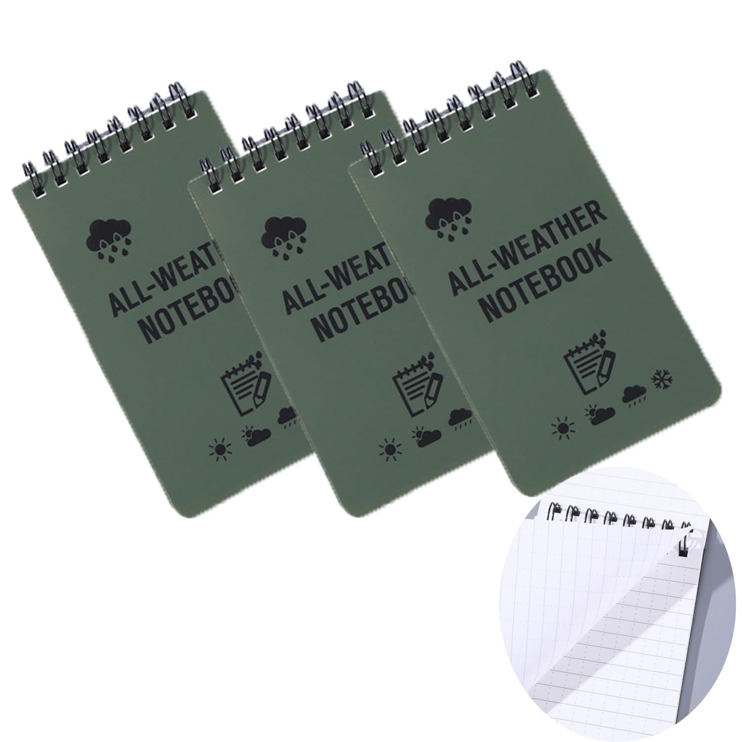 Amazon.com : 3pcs Waterproof Notebooks, 3 x 5
