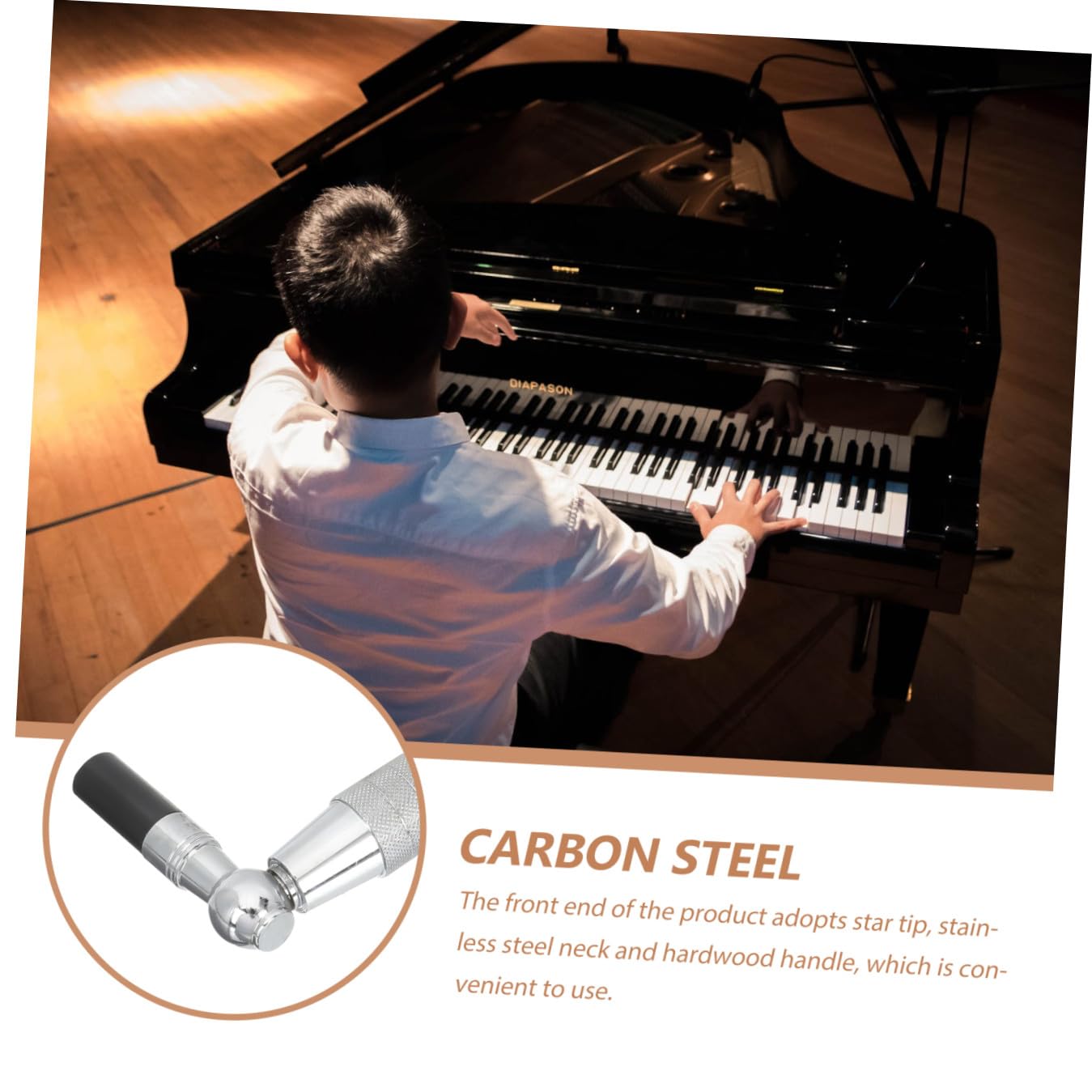 Llave de Afinación para Piano Diseño Ergonómico Herramienta Profesional Fácil de Operar y Material de Acero al Carbono para Accesorios de Piano