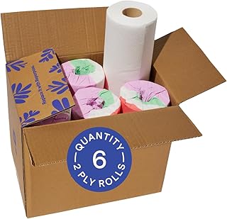 Repurpose 100% Bamboo Paper Towels, Thick 2-Ply Tree Free, Highly Absorbent & Soft, Eco-Friendly, Plastic Fee Packaging, 6 Rolls (150 Sheets/Roll) FSC Certified