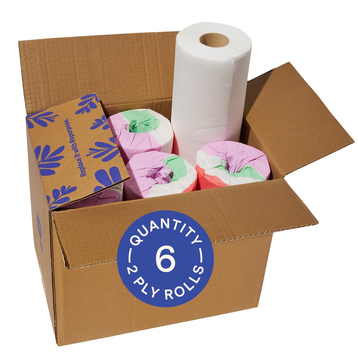 Repurpose 100% Bamboo Paper Towels, Thick 2-Ply Tree Free, Highly Absorbent & Soft, Eco-Friendly, Plastic Fee Packaging, 6 Rolls (150 Sheets/Roll) FSC