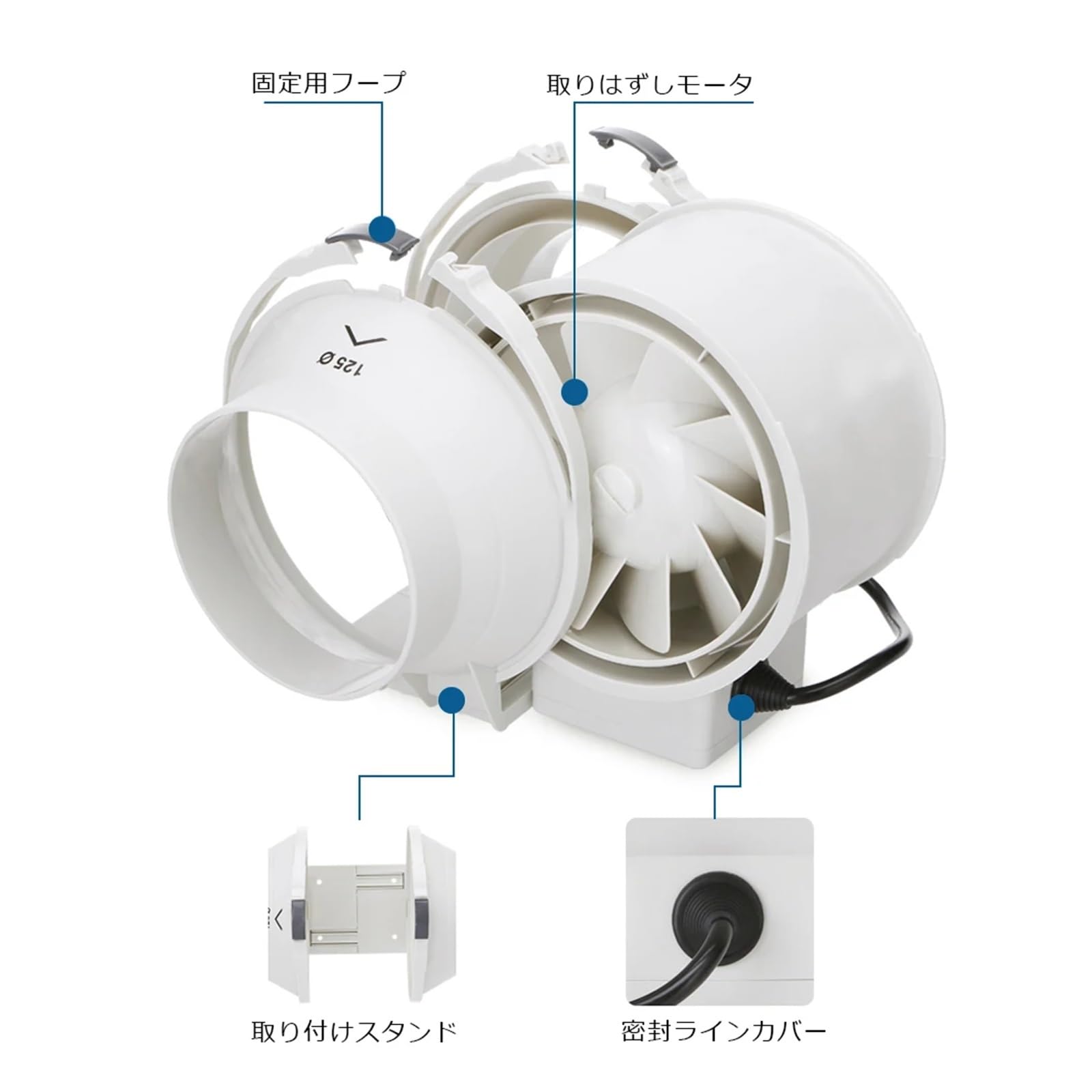 Ventilatore Ventilatore For Condotto In Linea Con Estrattore Timer Da 5 Pollici Con Ventilazione Di Scarico 'aria Con Controller Smart Switch