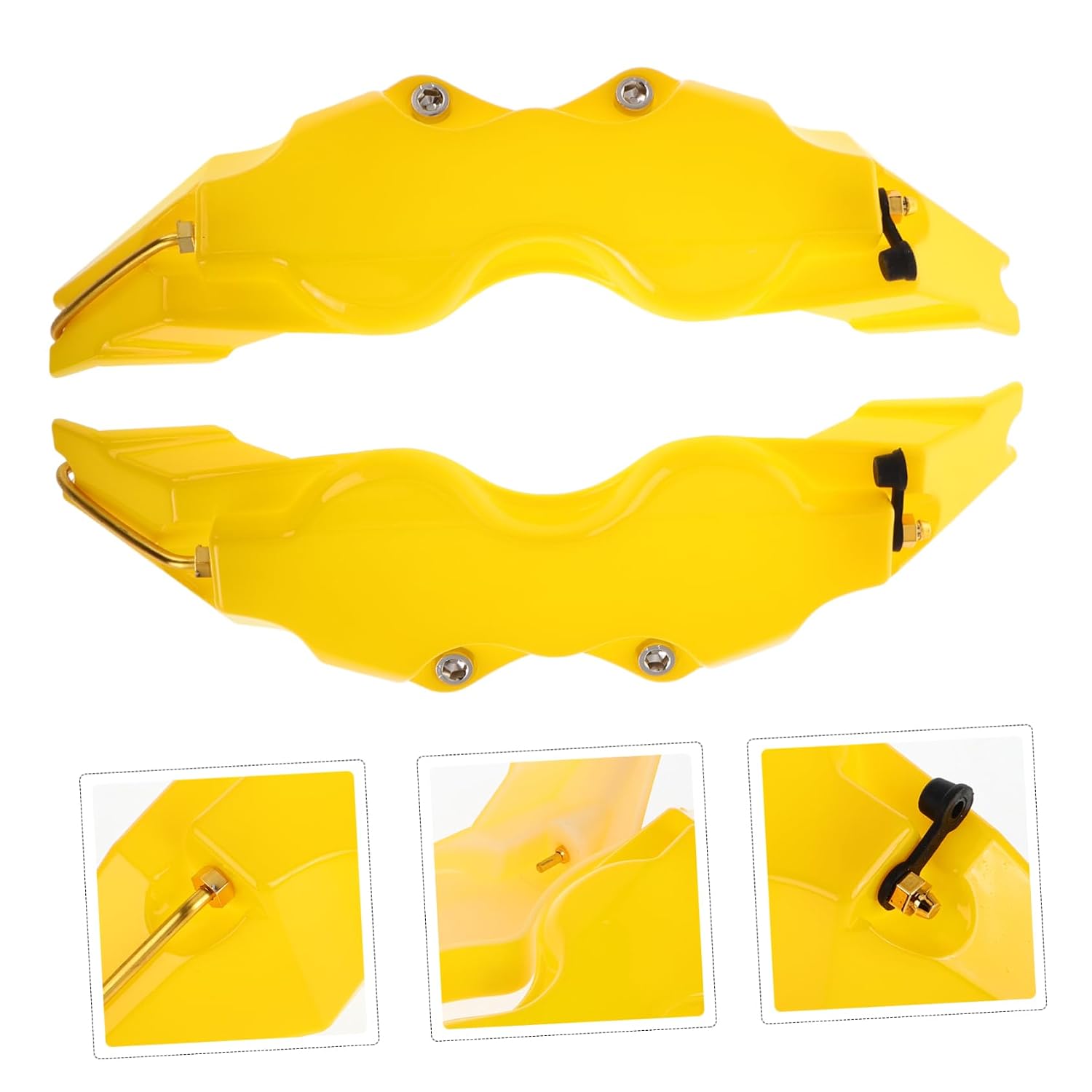 CHILDWEET 1pair Fit Disc Brake Caliper Covers Dustproof Decorative Brake Covers for Car Modification Material Yellow