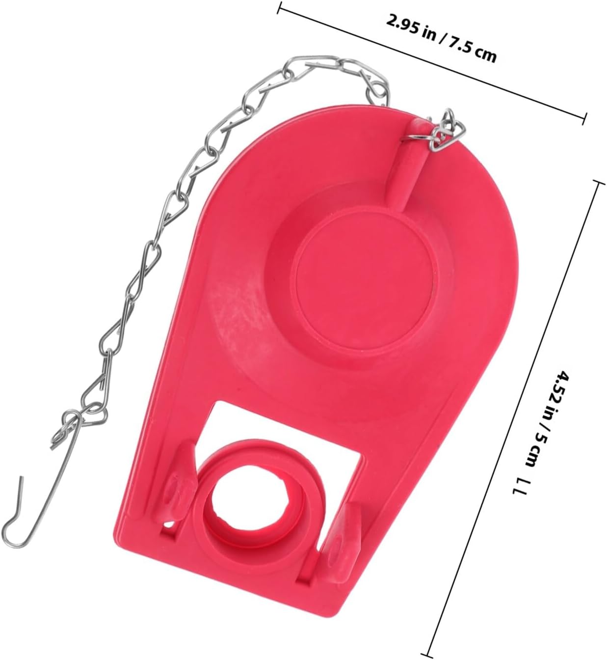 Universal Silicone Toilet Flapper Valve Replacement Kit with Chain and Seal Rubber Flush Valve for Toilet Tank Red