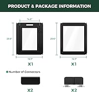 Vista 4 de FXW AuraSpace - Cerca acrílica para perros pequeños, para interiores, 24 pulgadas, 2 paneles, incluye 1 puerta y 1 panel, color negro