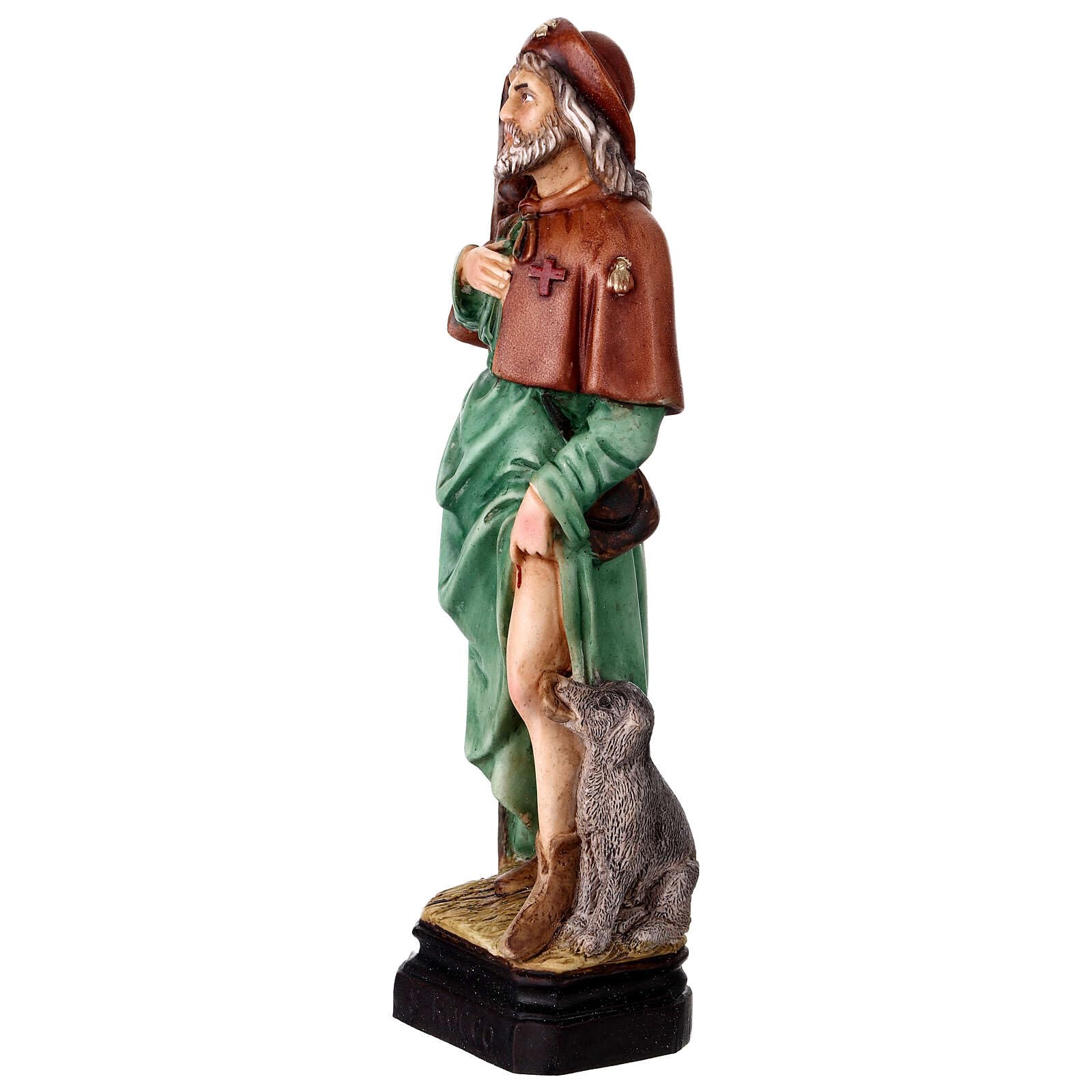 Holyart Statue in resina e PVC: San Rocco statua resina colorata 20 cm