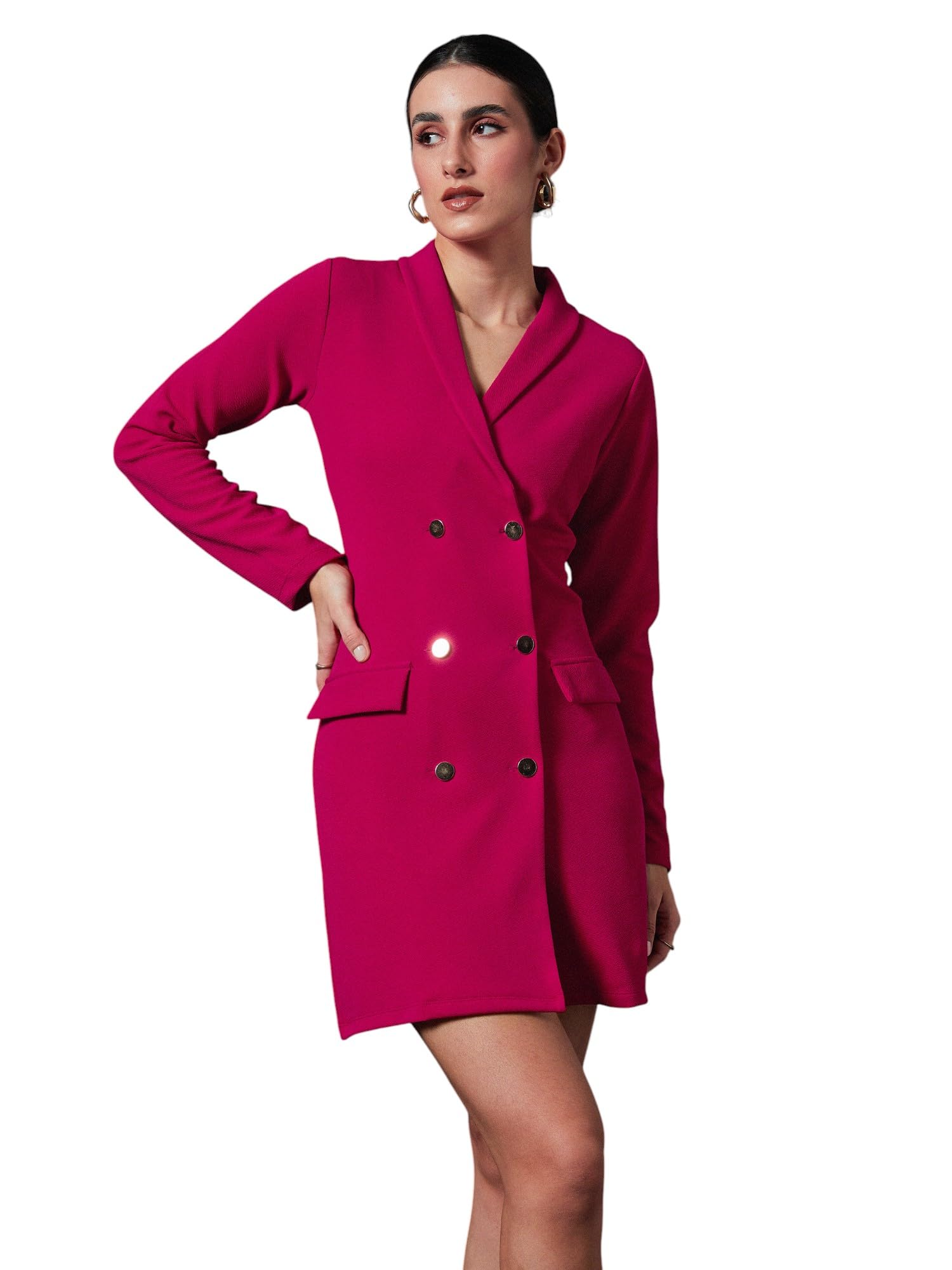 sassafras worklyf Women's Karera Knit Above The Knee Blazer Dress-picture-25