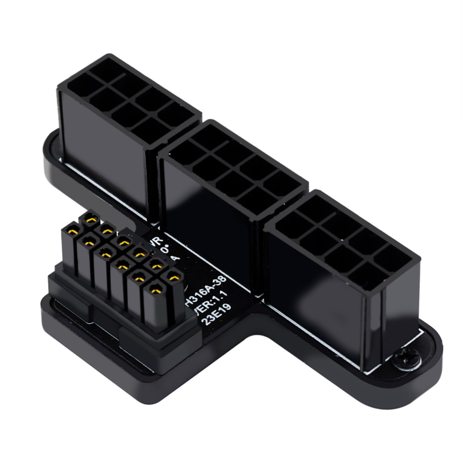 WLGQ ATX 3.0 12VHPWR 16-pinowy na 3X 8-pinowy adapter karty graficznej PCIe 5.0, 600 W, 90-stopniowy stop aluminium (typ A/czarny)
