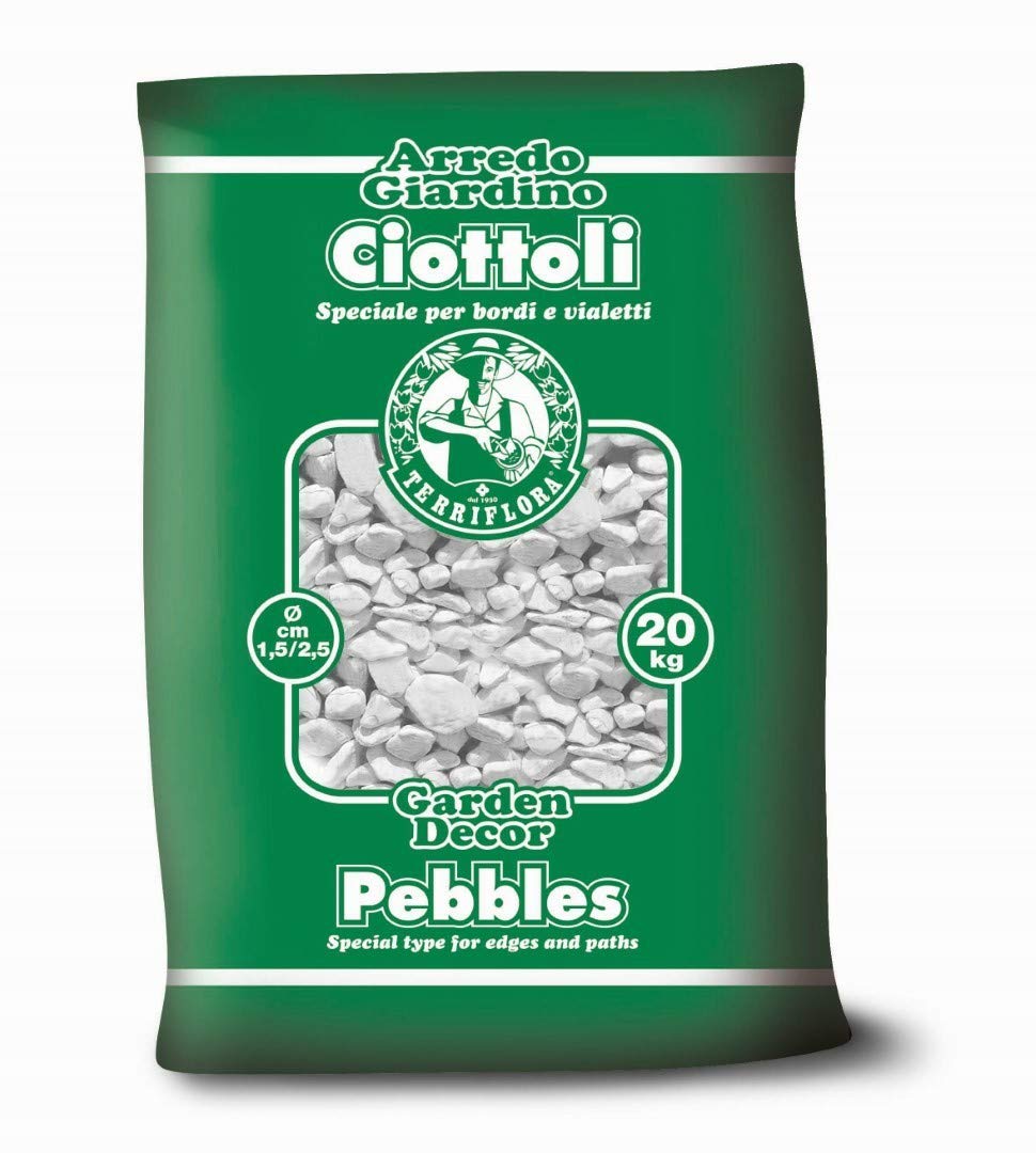CIOTTOLI IN MARMO BIANCO di CARRARA Ø 25/40 mm Sacco da 20 Kg Per Vasi