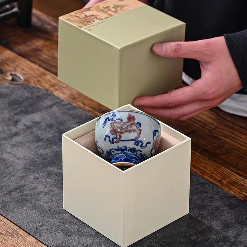 Zestaw do herbaty Chiński zestaw do herbaty, 7,4 * 6,1 CM Niebiesko-biały porcelanowy kubek do herbaty Ceramiczny kielich Porcelanowy wina Kubek kawy(Qingming River Map)