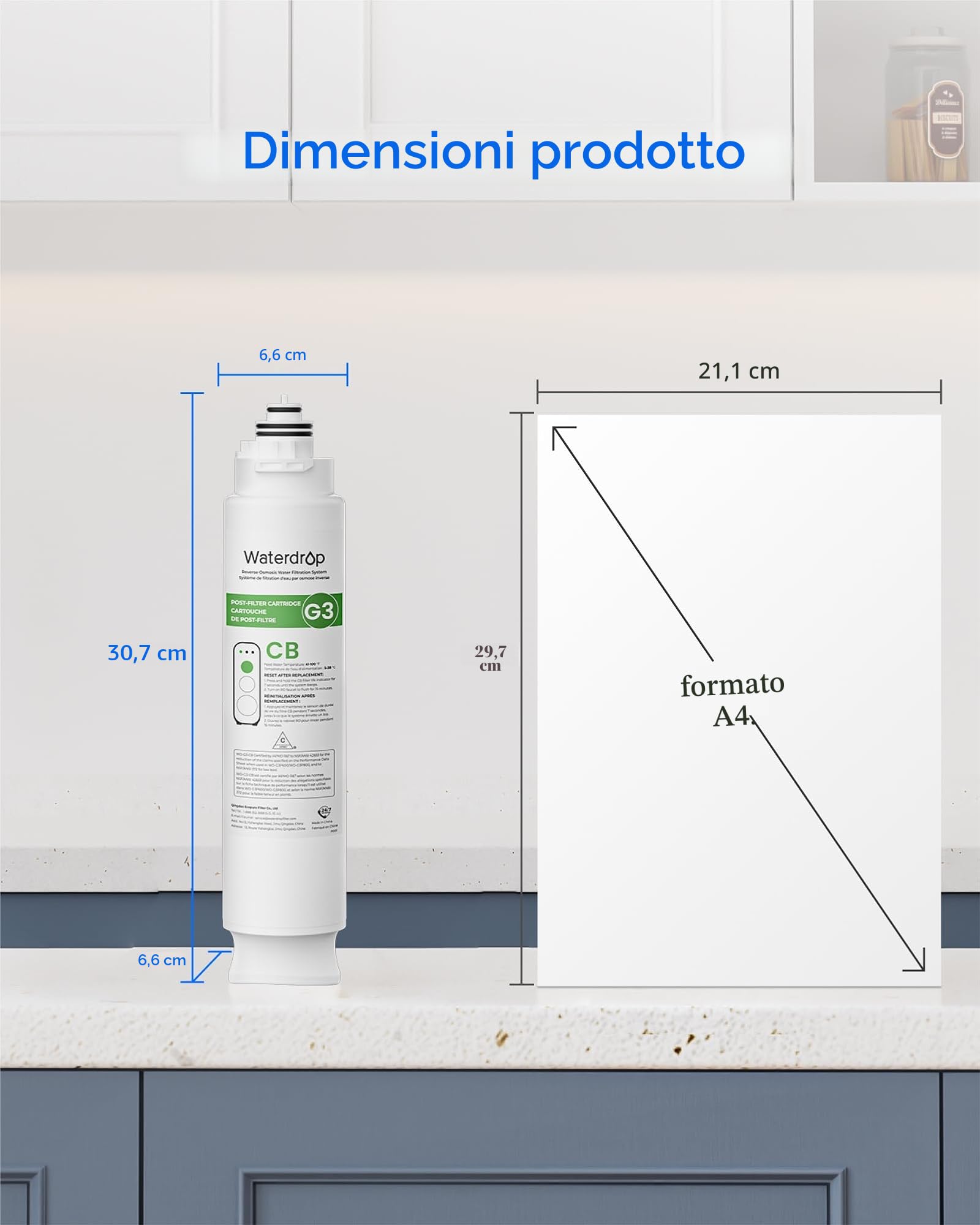 Waterdrop WD-G3-N3CB Filtro, Ddurata 1 Anno, Sostituzione per WD-G3-W Osmosi Inversa Sistema