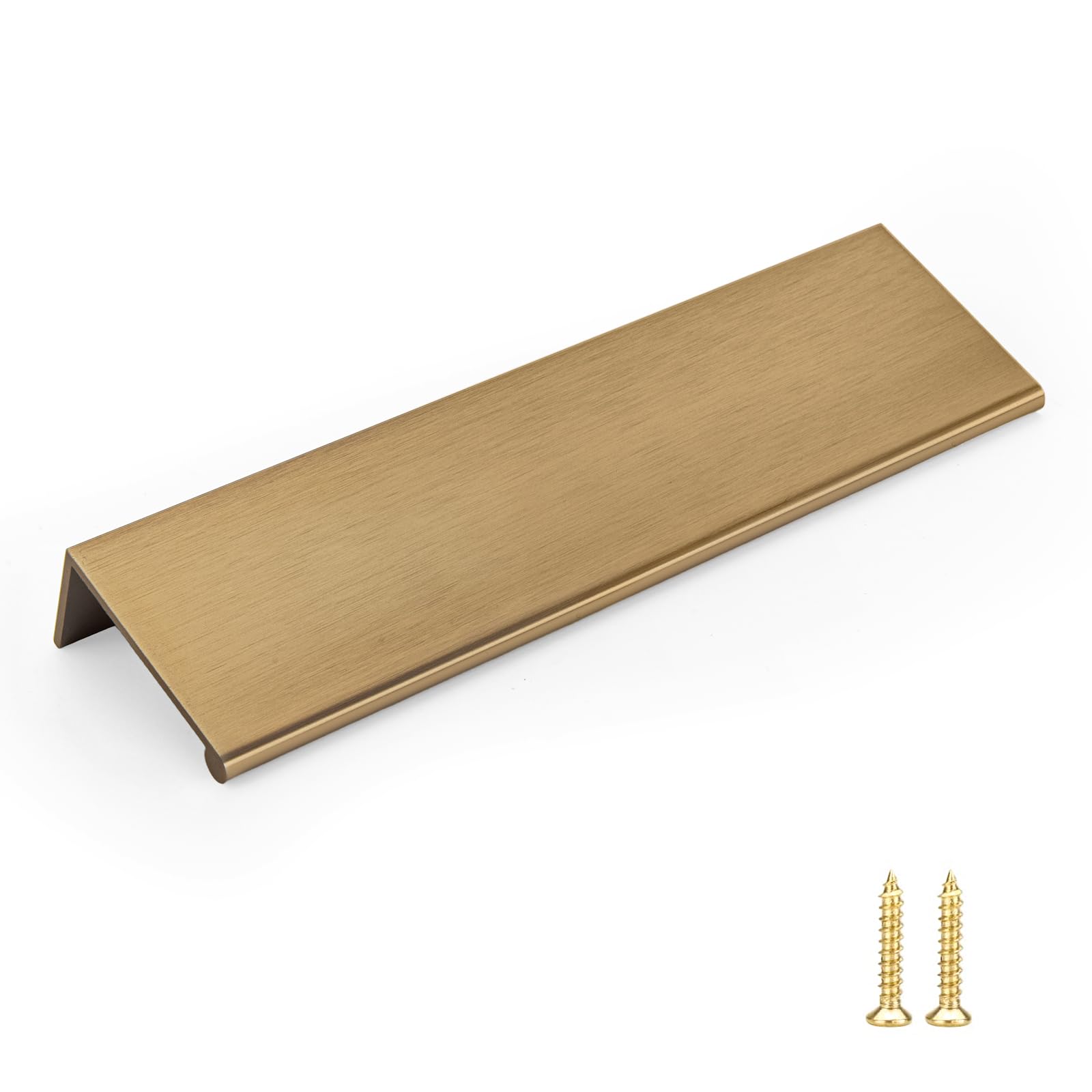 Photo 1 of Goldenwarm 10 Pack Champagne Bronze Cabinet Pulls - 5-1/16 in Gold Finger Pulls, Brushed Bronze Edge Pulls for Kitchen