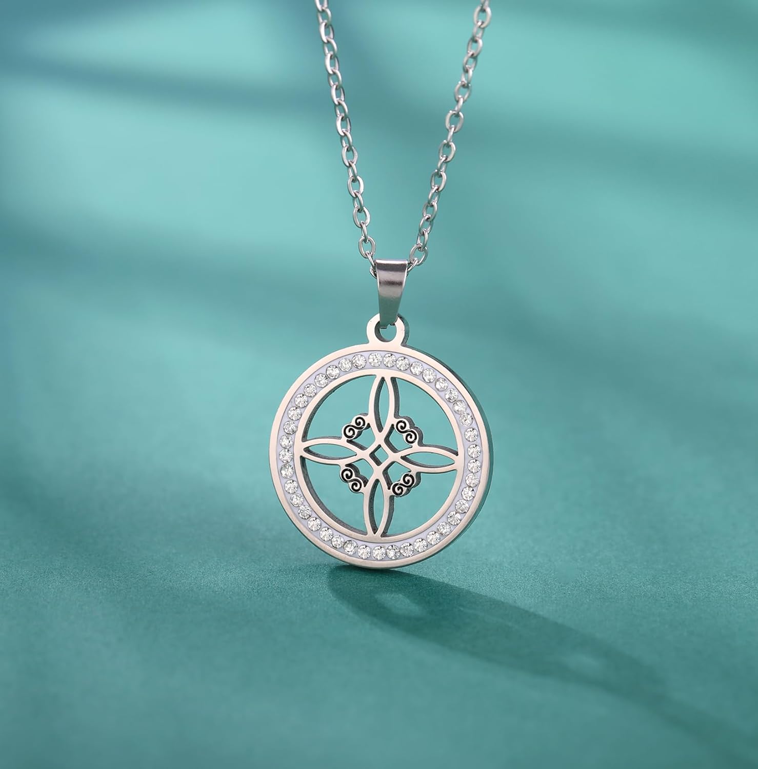 EUEAVAN Witches Knot Necklace for Women Celtic Knot Pendant Nudo De Bruja Necklace Good Luck Triquetra Trinity Wicca Jewelry Irish Gifts - Image 3