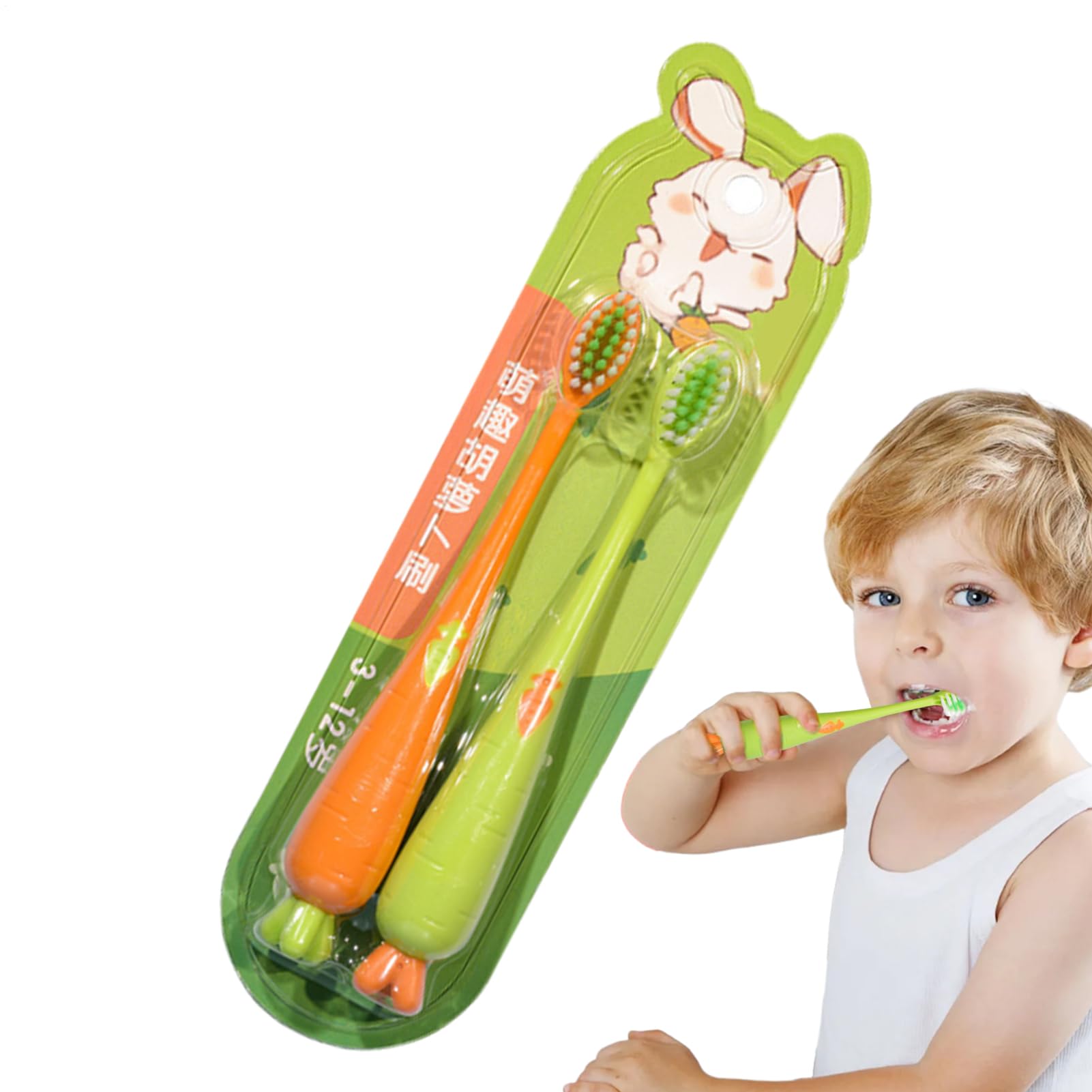 Kids Tooth Brush Carrot-Shaped Cute Toothbrushes - Gum Care Supply Tooth Brush for Ages 3 Boys Girls Daily