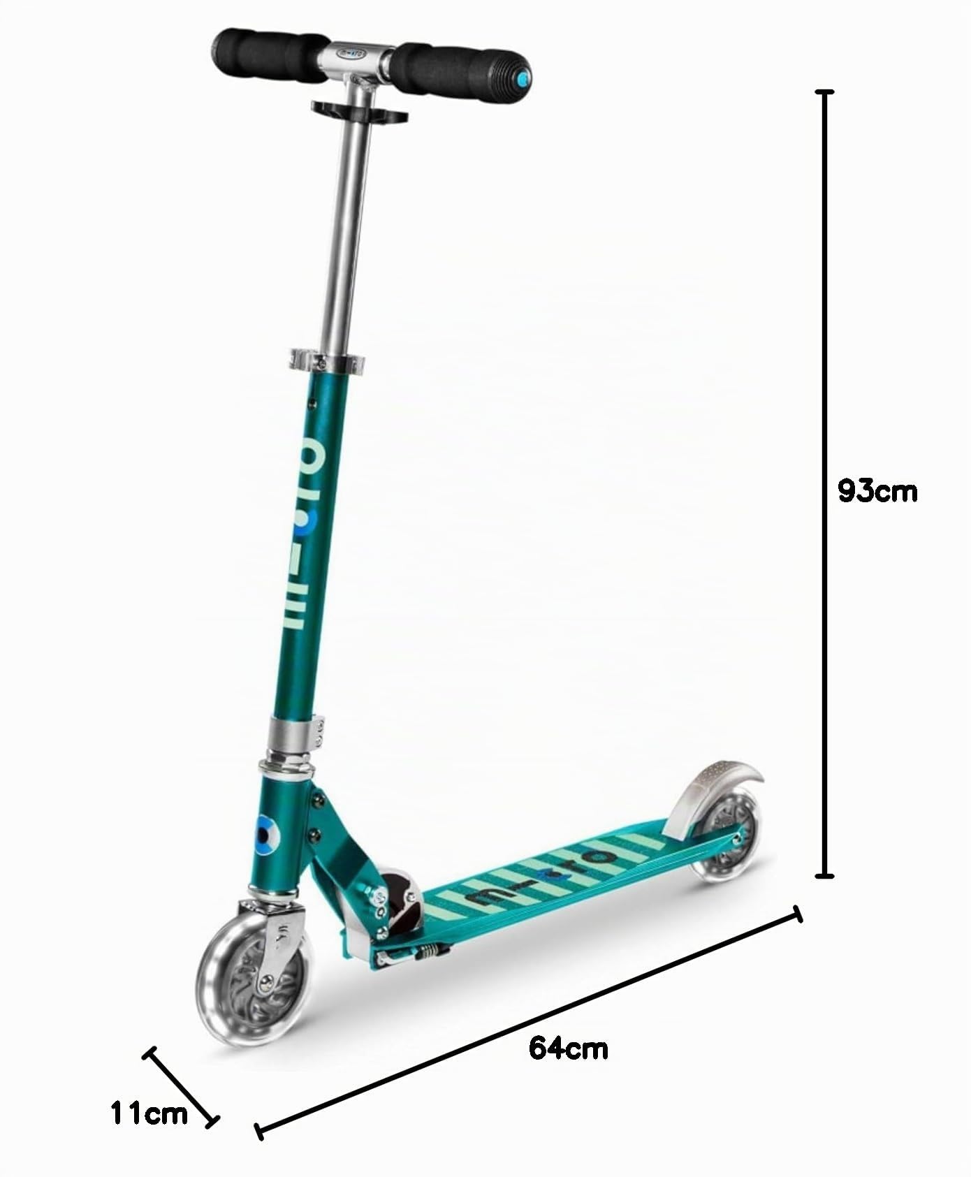 Micro Mobility SA0179 Sprite Tretroller, Petrol, 64 x 11 x 22 cm
