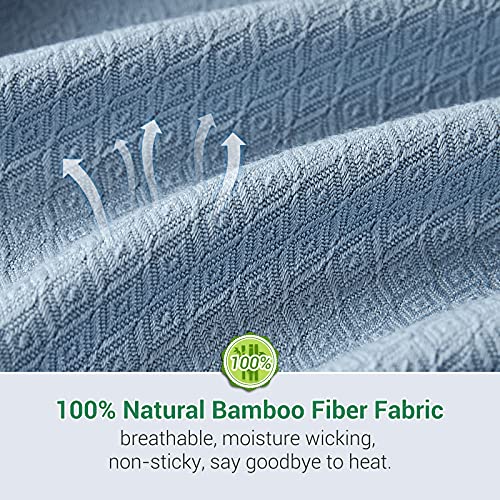 Elegear 100% Bamboo Cooling Blanket For Hot Sleepers, Absorbs Heat To Keep Cool, Ultra-Cool Breathable Summer Blanket, Queen Size Super Soft Lightweight Blanket For All-Season Uses, 79"X86", Blue #TOP2
