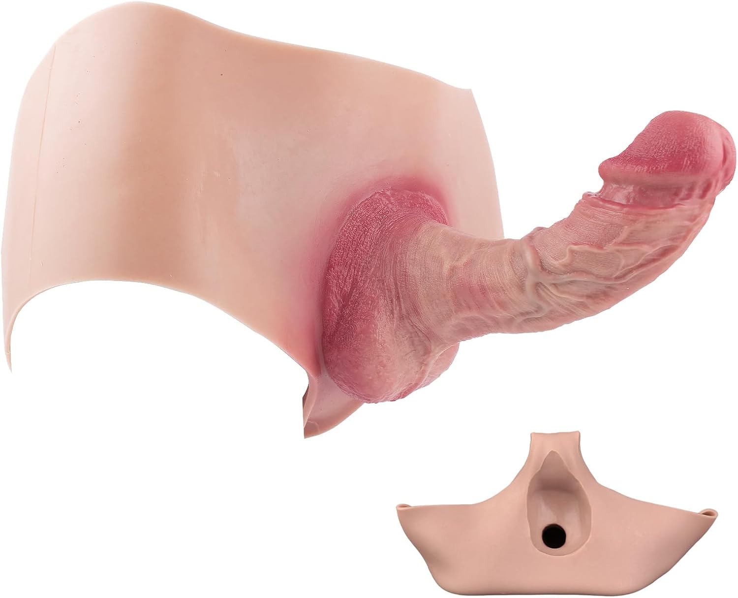 Realistic Strap On Dildo Wearable Penis, Dildo Harness with Penis Sleeve for Hand Free G-Sport Play, Silicone Transgender Clothing Strap On Sex Toy for Couple Men Women