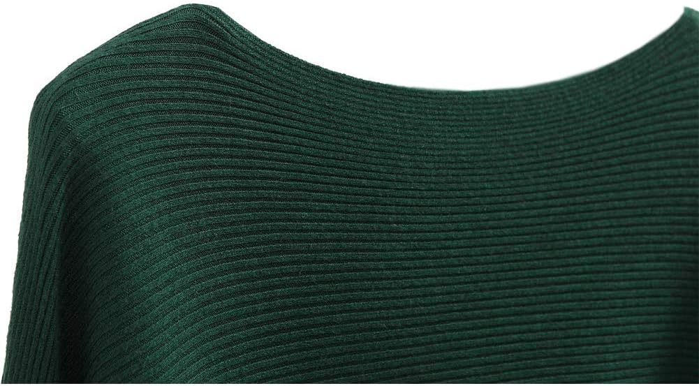 Women Lightweight Oversized Sweaters Tops Batwing Sleeves Knitted Dolman Pullovers - Image 3
