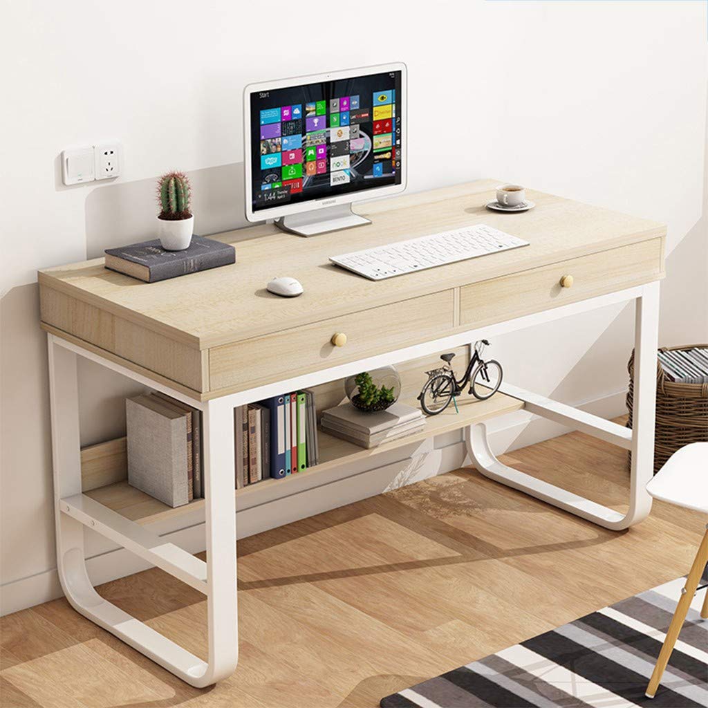 Computer Desk with Drawers, Modern White Office Desk Teens Student Desk