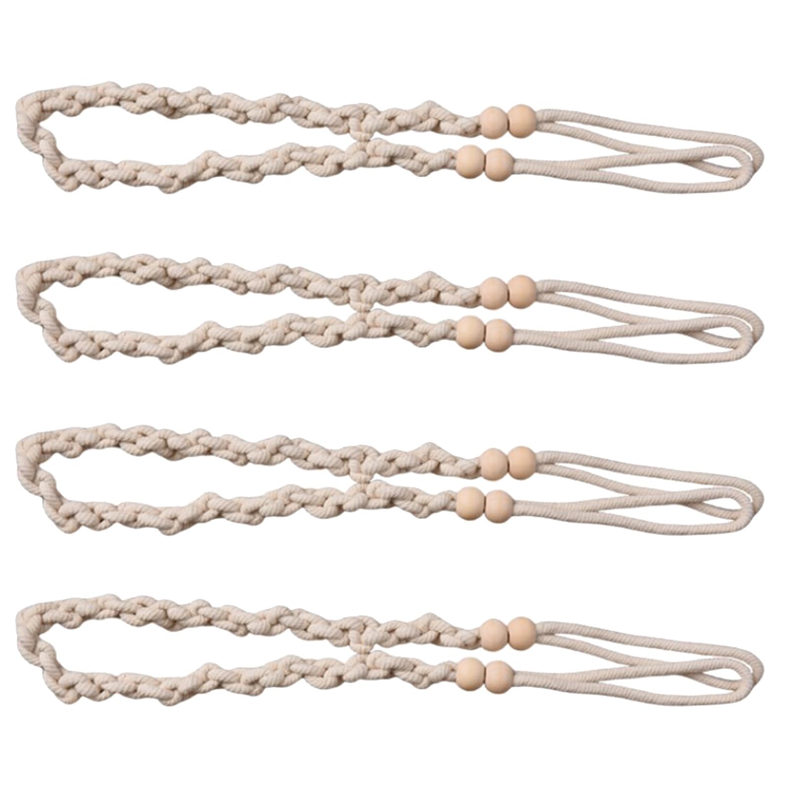 Yhplxyuus Woven Rope Curtain Tiebacks 4 Pack Elegant Twist Designs Cord Drapes Holdbacks for Living Room and Bedroom Curtain Tiebacks