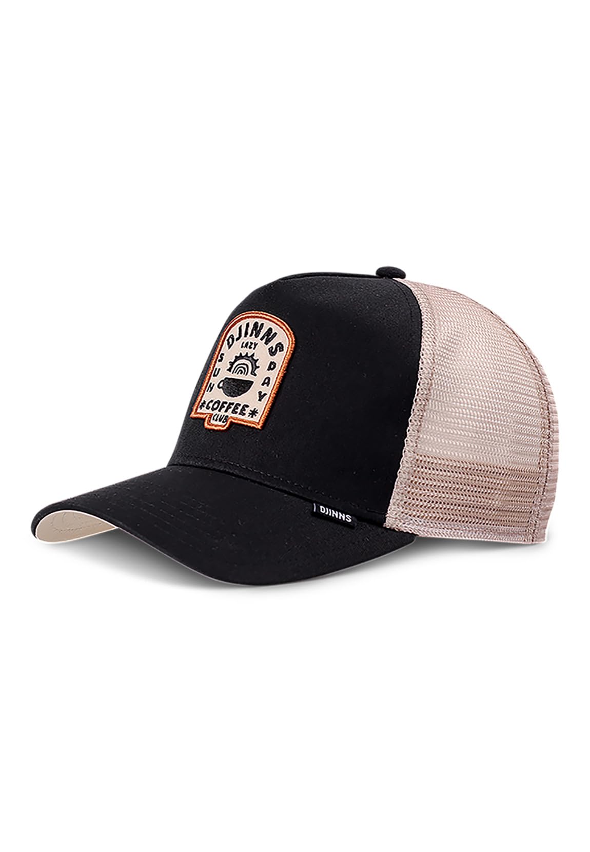 Djinns - Lazy Sunday (Black/Khaki) - Trucker Cap Mesh Cap Hat Cap Hat Caps, Black / Khaki, One Size