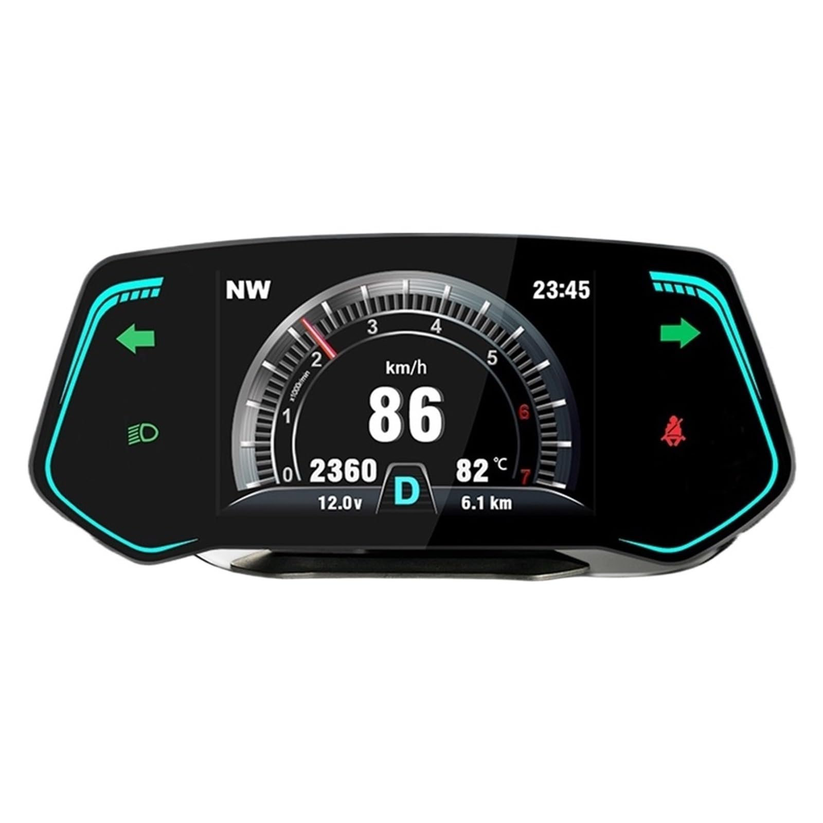 Universal Car HUD Uniwersalny Alarm Samochodowy Temp Samochodowy Cyfrowy Wyświetlacz Head Up Wskaźnik RPM Prędkościomierz Przyrząd Wielofunkcyjny