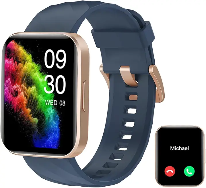 RUIMEN Smartwatch Damen Herren mit Telefonfunktion Fitnessuhr Schrittzähler Uhr mit Pulsmesser SpO2 Messung Schlafüberwachung Nachrichten Multi Trainingsmodi Smart Watch Wasserdicht Für Android iOS