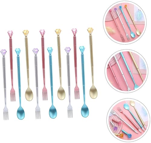 Miniatura 5 de STOBOK Bolígrafo de escritura de tinta negra, 24 unidades, tapas, tenedor, negro, papelería, gel B, tienda de líquidos, decoraciones multiusos,