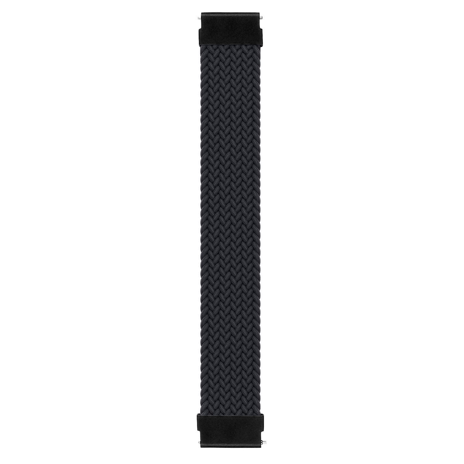 Microsonic Samsung Gear S3 Classic için Kordon, (Large Size, 165mm) Braided Solo Loop Band Siyah [Gear S3 Classic ile Uyumlu Kordon - Siyah]