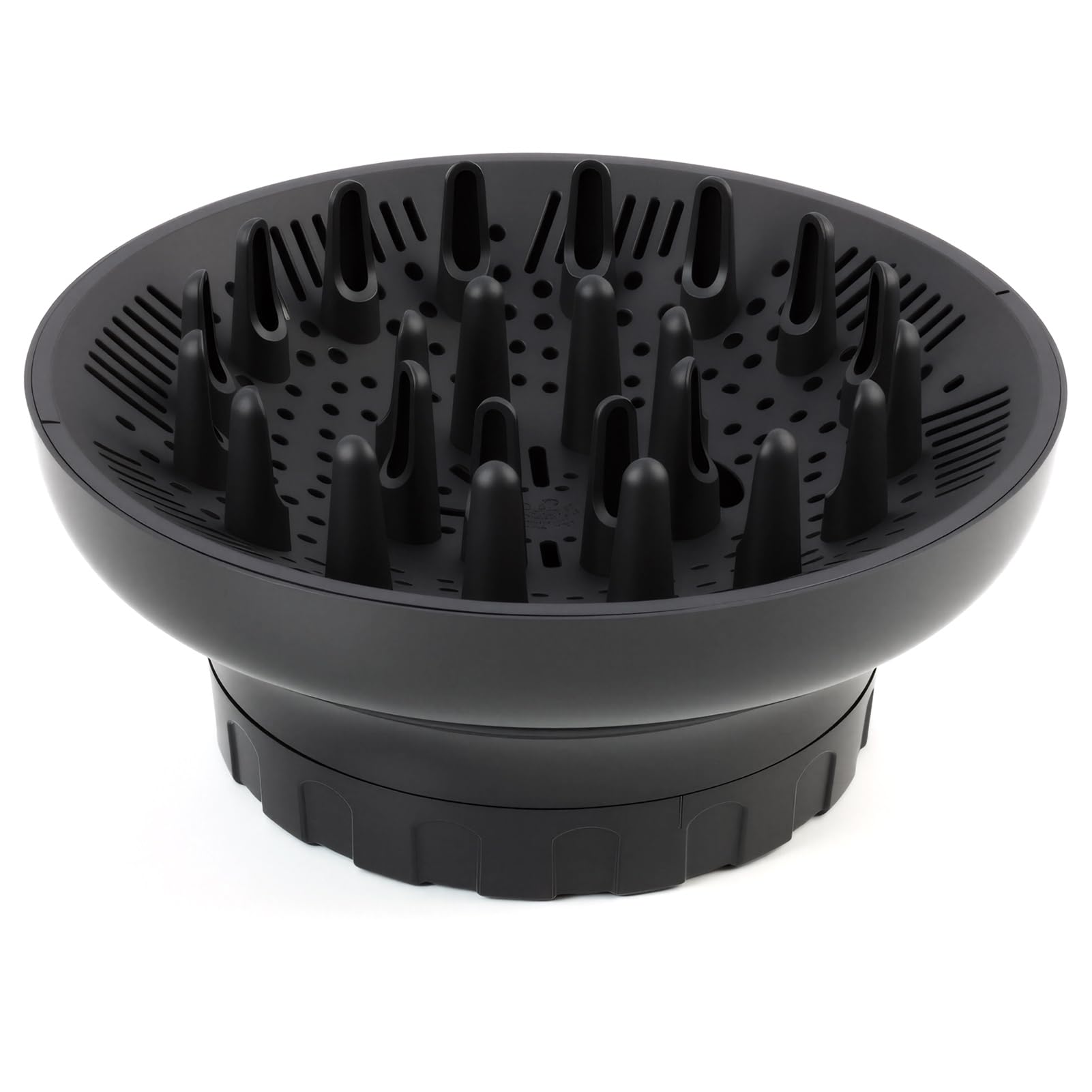 Universal Diffusor Aufsatz Föhn – Diffuser für Haar, Anpassungsfähig für Föhn mit Düse D=3.5-6.6cm, für Lockiges/Welliges Haar (Maximales Volumen ohne Frizz), Schwarz