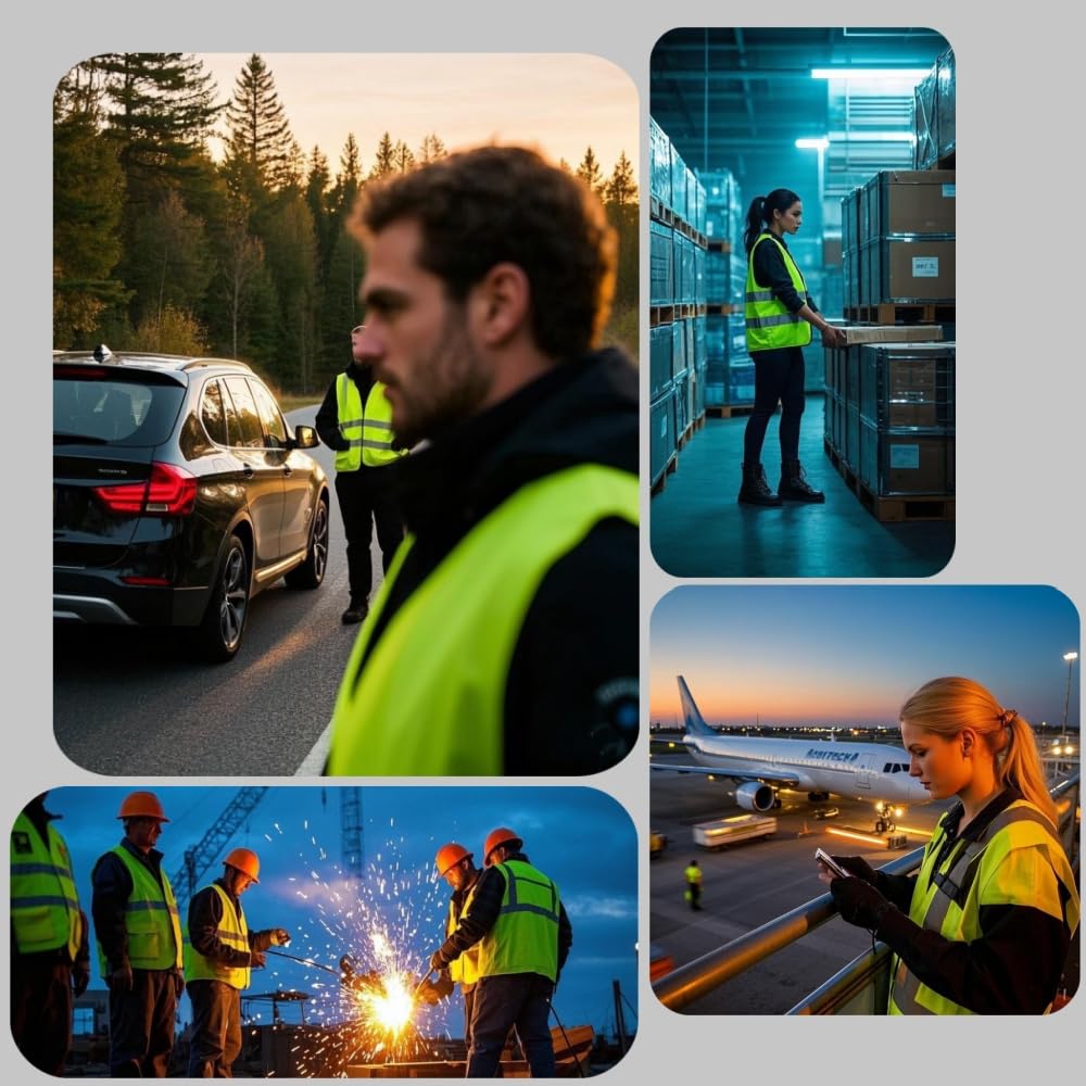 Chaleco de seguridad de alta visibilidad para todos, chaleco de trabajo reflectante con tiras de alta visibilidad para equipos de carretera y exteriores
