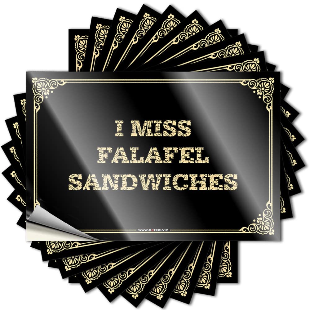 Boys Bedroom Accessories Winter Stickers - I Miss Falafel Sandwiches Removable Decal Case Easy Peel for Diatomaceous(6X9CM)