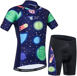 Children Bike Clothing Riding Summer Cycling Jersey Shorts Padded Bicycle Sportswear Dinosaur Green M
