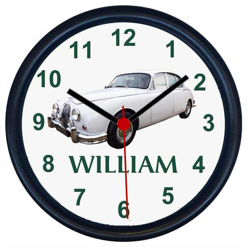 Key Expressions PERSONALISED Jaguar Mark 2 Saloon Classic Car Wall Clock