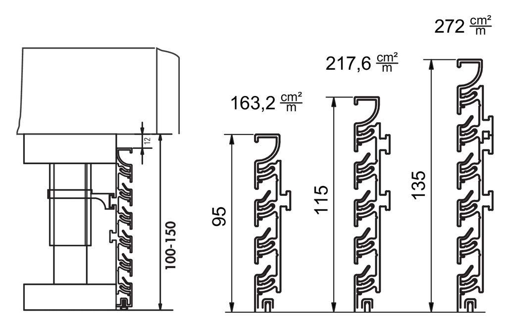 Naber 4041017 - Rejilla de ventilación para zócalo (130 mm de Altura)