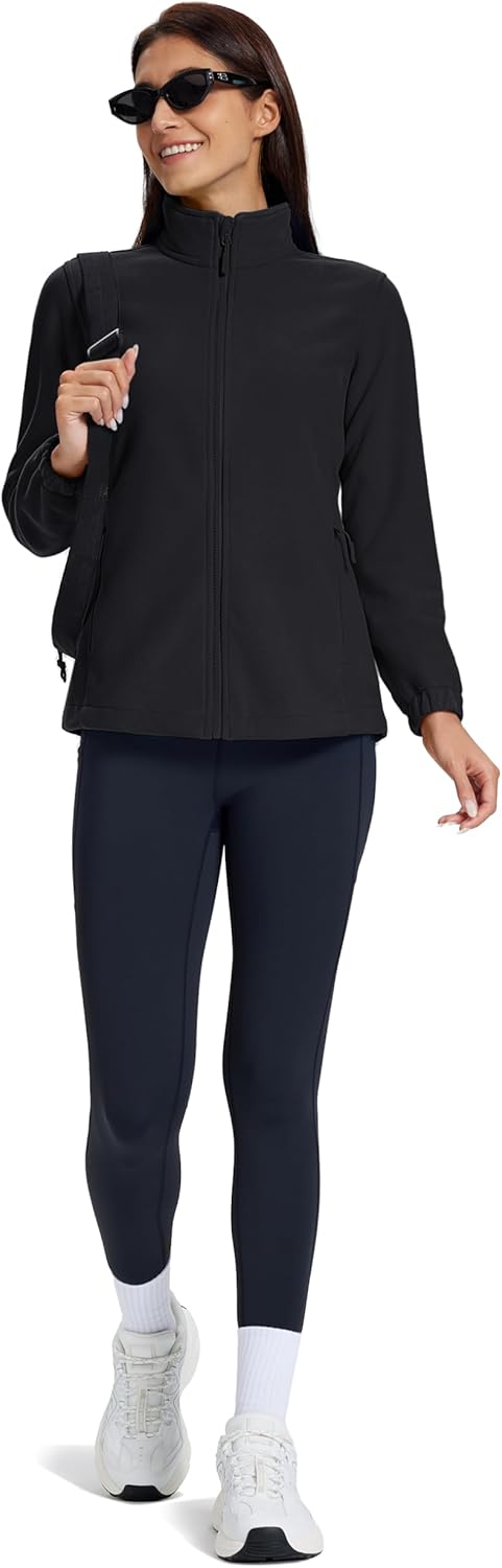 TACVASEN Women's Soft Fleece Jacket Lightweight Full Zip Sweatshirts Coat Casual Winter Warm Sweaters with Pockets - Image 6