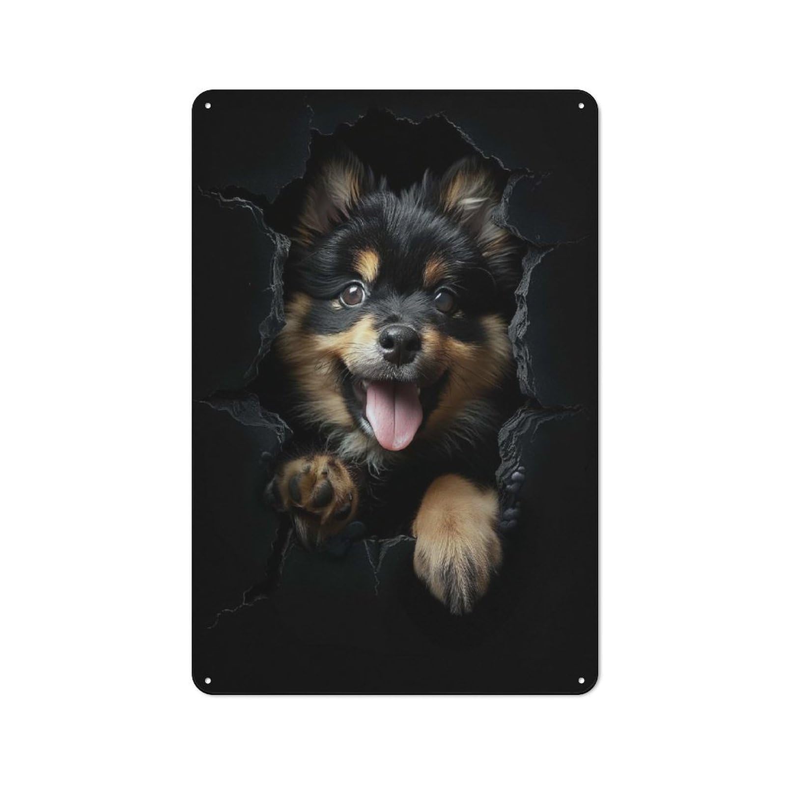 Junmoney Style-4 Decorative Metal Sign With Finnish Lapphund Design 30X20cm, Cosy Cafe Wall Decor For Kitchen, Cafe, Pantry Or Dining Room
