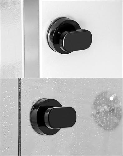 Miniatura 5 de QWORK Manija de puerta de cristal, espejo corredizo de cristal, cajón de puerta, ventosa, juego de manijas de puerta de viaje, manija de puerta