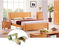 Vista 5 de Accesorios de riel de cama, bisagra de cama, herrajes para marco de cama, soportes de riel de cama de 1.6 pulgadas para conectar a madera, cabeceros