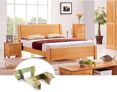 Miniatura 5 de Accesorios de riel de cama, bisagra de cama, herrajes para marco de cama, soportes de riel de cama de 1.6 pulgadas para conectar a madera, cabeceros