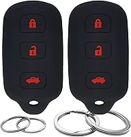 Vista 1 de 2 piezas de funda protectora de llave de silicona con 4 botones para mando a distancia sin llave, compatible con Toyota Corolla Camry Avalon 4Runner
