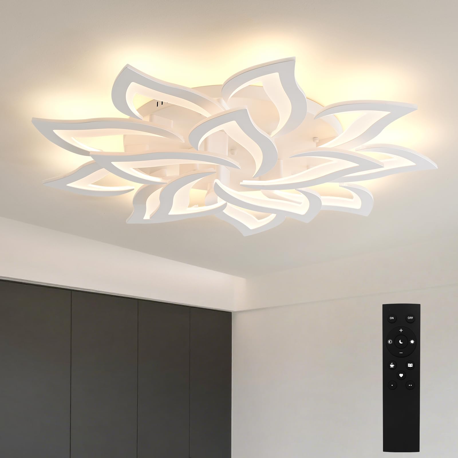 Sky angle LED Deckenleuchte Dimmbar,Wohnzimmerlampe mit Fernbedienung Farbwechsel,Schlafzimmer Deckenlampe moderne Deckenbeleuchtung Deckenbeleuchtung
