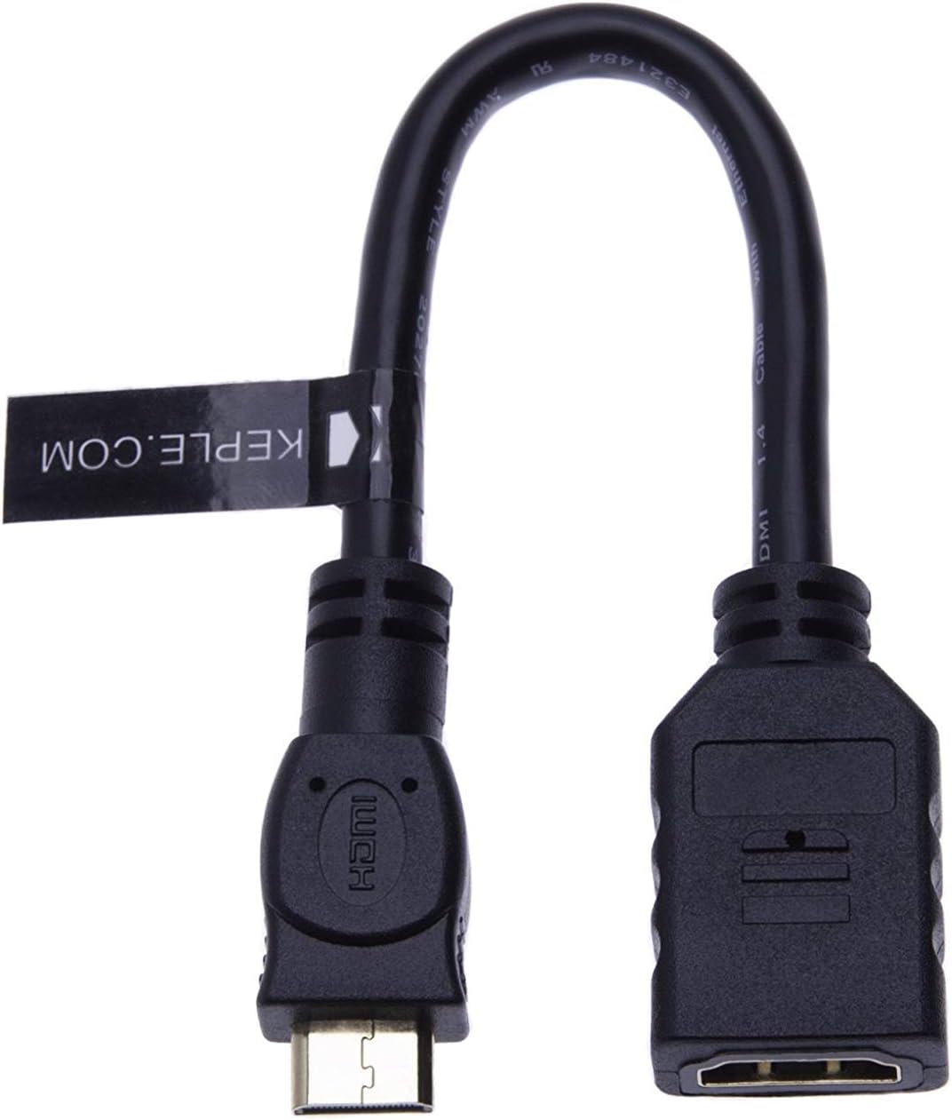 Mini HDMI to HDMI Adaptor Cable for Tablet, Camera Nikon Coolpix, D D5500, D Series, Canon LEGRIA HF, Rebel, Fujifilm, FinePix Xpro, Sony Handycam 0.5 ft