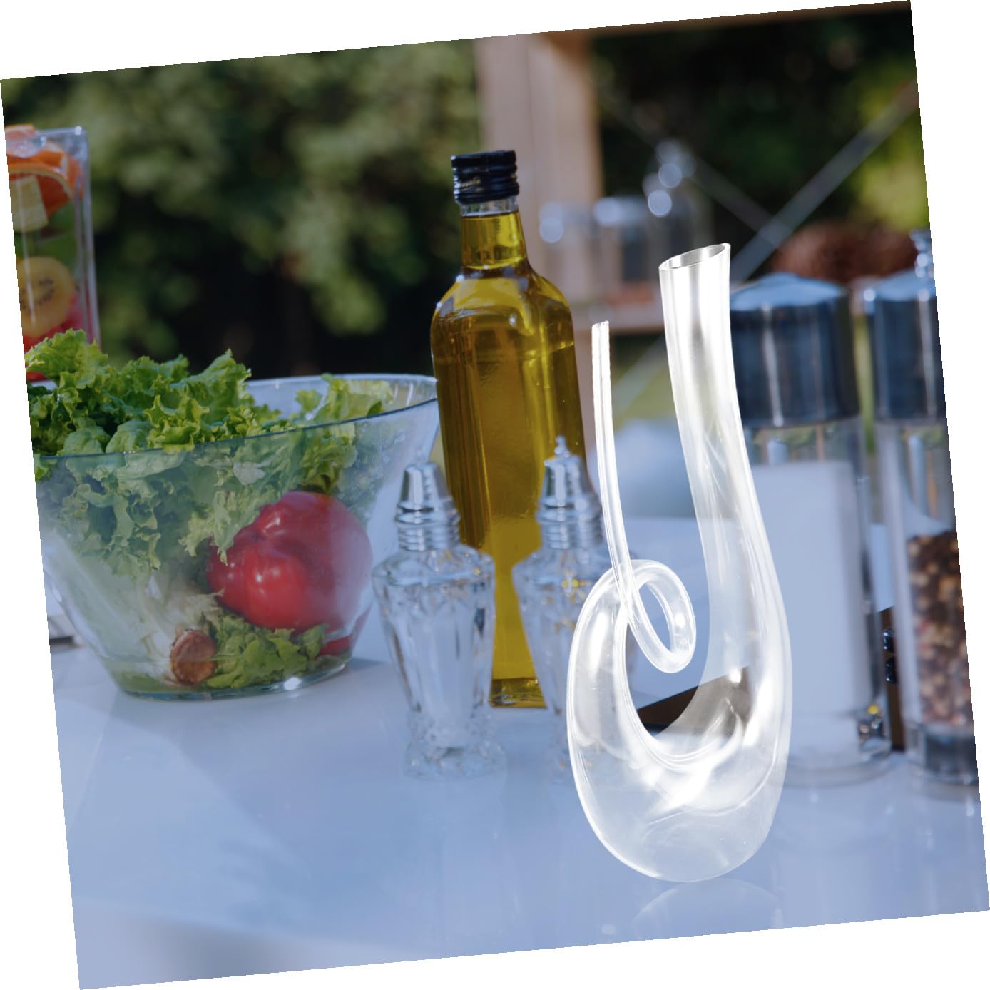 Decanter per Vino in Cristallo senza Piombo 1300Ml Caraffa per Vino Rosso Versatore Integrato Accessorio per Servizio Moderno in Casa Ristorante e Bar