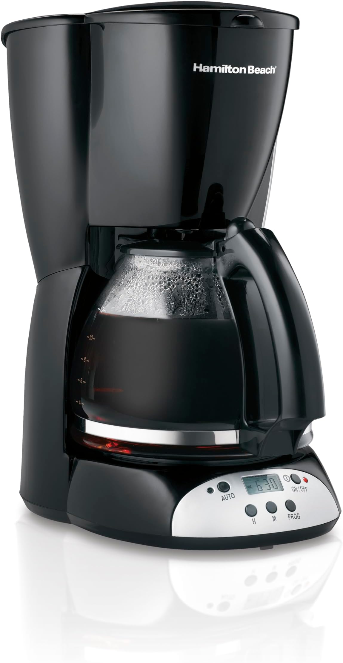 Cafetera Programable Hamilton Beach - 12 Tazas, Negra, Con Apagado Automático Y Función Pause 'N Serve